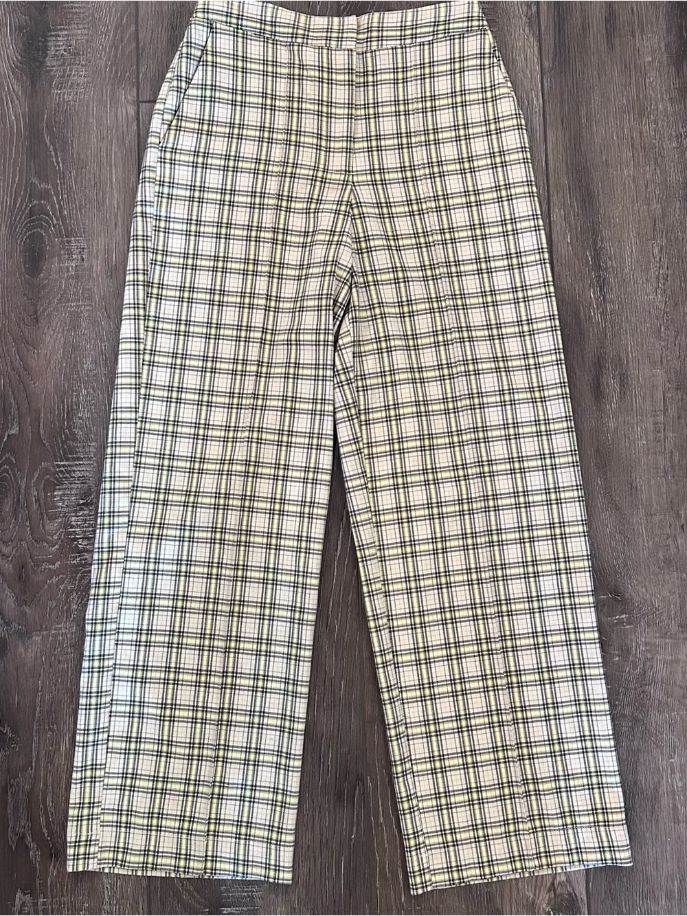 TOPSHOP Plaid Straight-Leg Pants Trousers Size 4